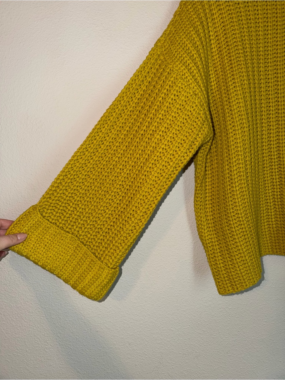 Women’s 525 America Sweater Ribbed Wide Sleeve Sweater Yellow Cowl Neck Large - Picture 6 of 6